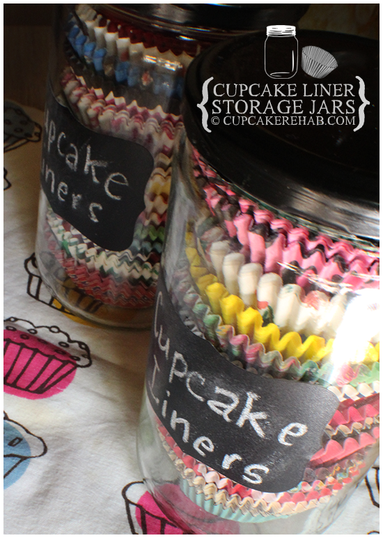 Cupcake liner storage jars!