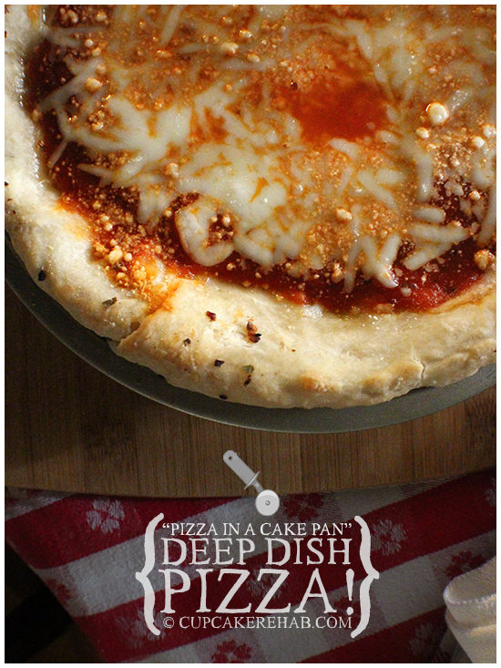 Deep dish cake pan pizza! So easy!