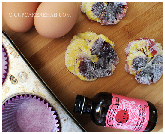 Ooh.. what's going on here? Candied pansies!