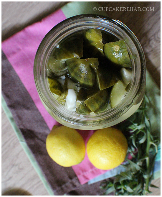 Quick & easy lemon garlic tarragon pickles. No canning required.