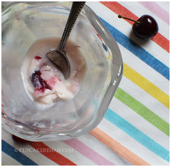 This vanilla cherry swirl ice cream is beyond delicious.