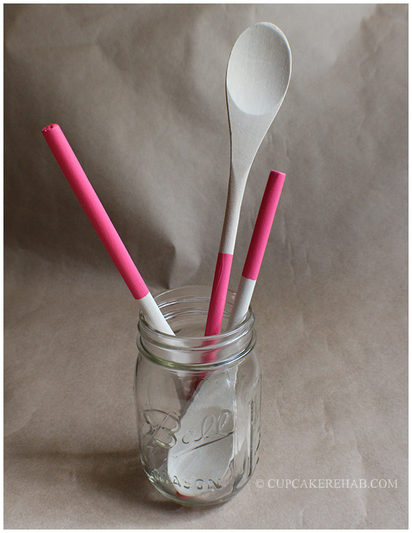 It's so easy to make your own colored-handle wooden spoons. Here's a tutorial!