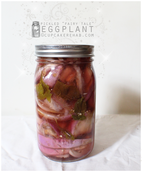 Pickled "fairy tale" eggplant from Food in Jars. Slightly adapted to use Sicilian eggplant.