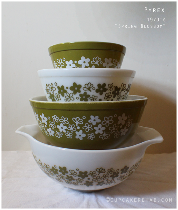 Pyrex Spring Blossom bowls.