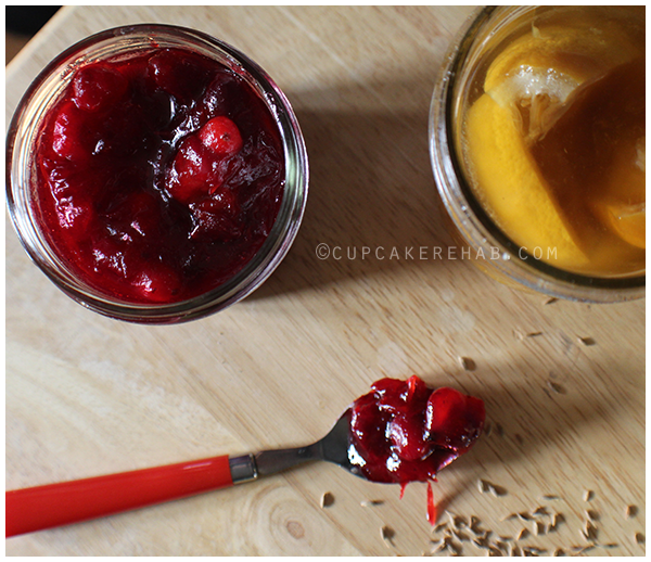 How to make an easy Moroccan-style cranberry sauce with cumin, cardamom & preserved lemon.