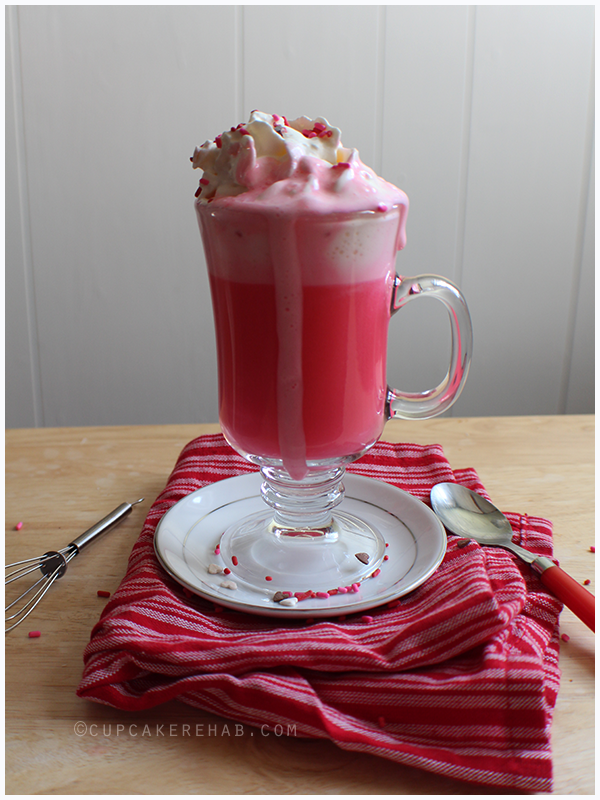Hot pink velvet hot cocoa- perfect for Valentines Day or a little girl's birthday... and VERY easy.