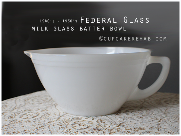 Federal Glass milk glass batter bowl.