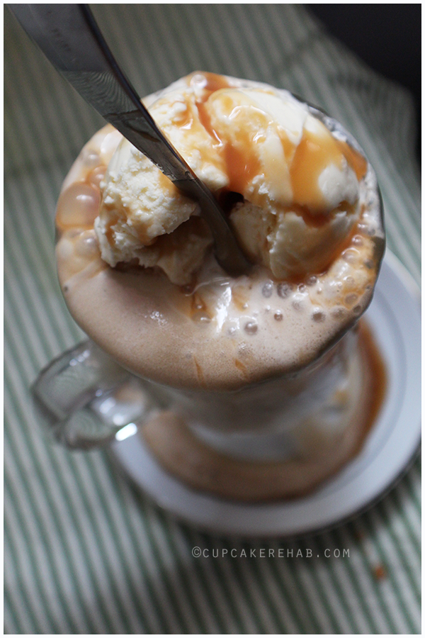 Guinness floats with whiskey caramel.