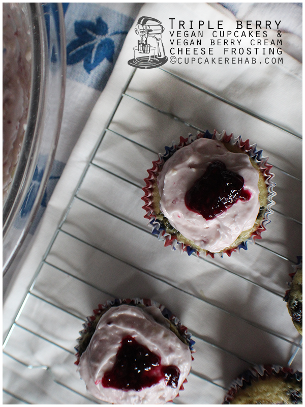 Triple berry (vegan) cupcakes.