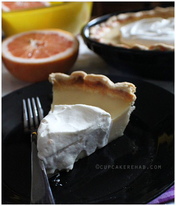 Ruby Red grapefruit pie, with a grapefruit scented whipped cream.