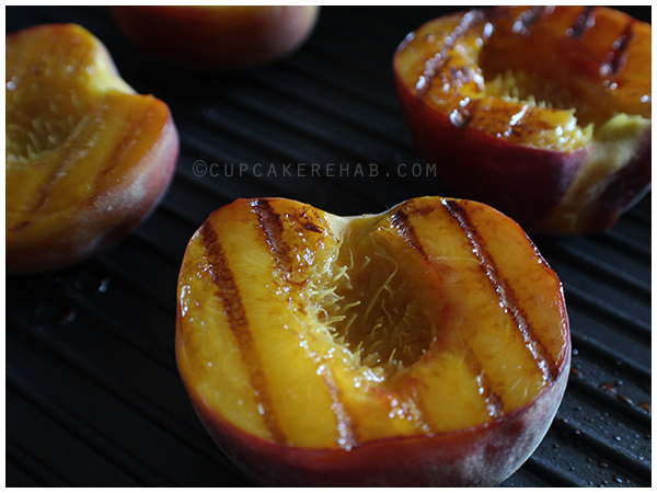 Grilled peaches with ricotta cream & honey.