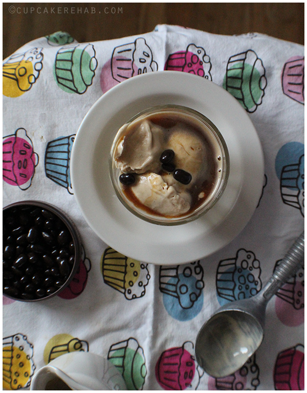 Delicious & simple peanut butter affogato; an acceptable melted-ice cream dessert.