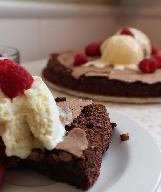 Flourless chocolate cake.