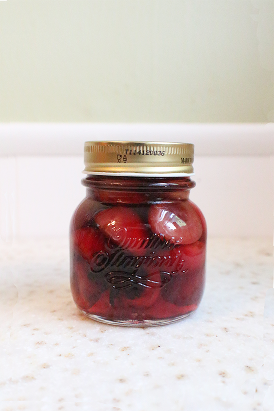 Rumtopf; aka Bachelor's Jam Cherries in bourbon with star anise.