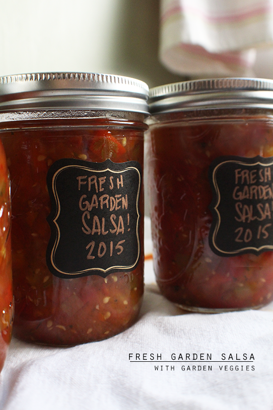 Canned fresh garden salsa- enjoy your garden in the middle of the winter!