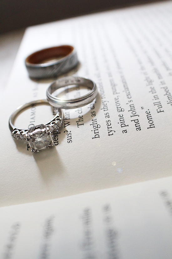 Our rings (on an F. Scott Fitzgerald book) | groom's wedding band by WedgewoodRings on Etsy | A New York City Hall wedding
