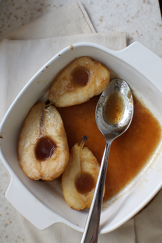 Maple brown sugar roasted pears.