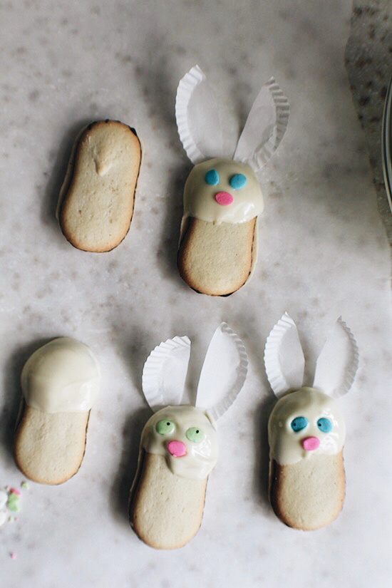 Easter bunny cookies.